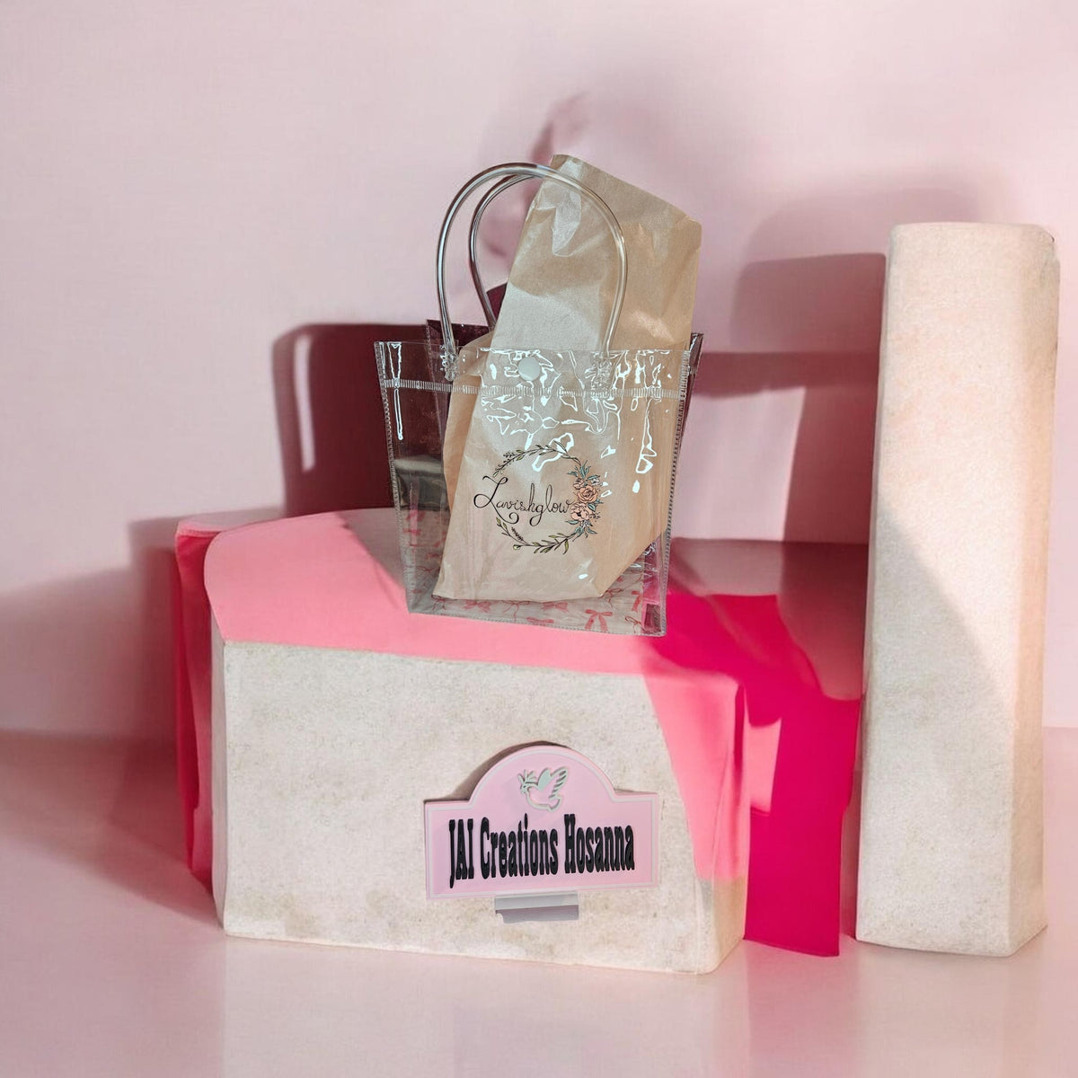 Custom Clear Gift Bags with UV DTF Logo (BULK)
