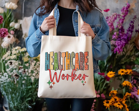 Large Canvas Tote Bag - Healthcare Worker