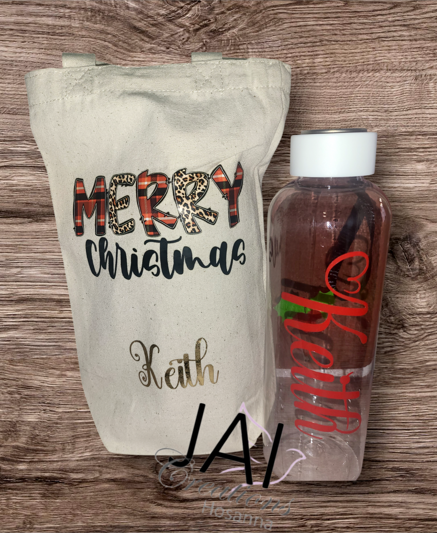 Bolsa de lona con motivo de vino