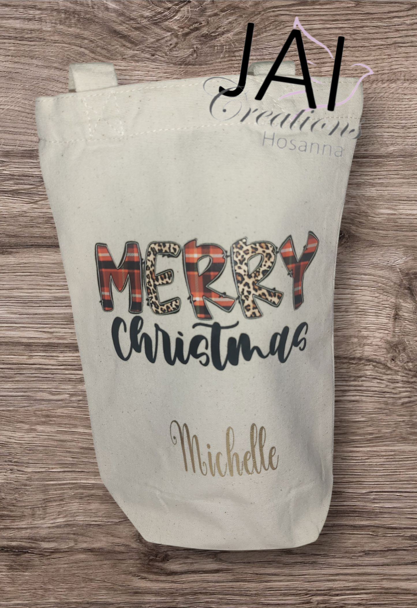 Bolsa de lona con motivo de vino